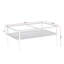 Table basse rectangulaire avec plateau en verre trempé gris et pieds blancs, table moderne pour le salon, table-1001494000