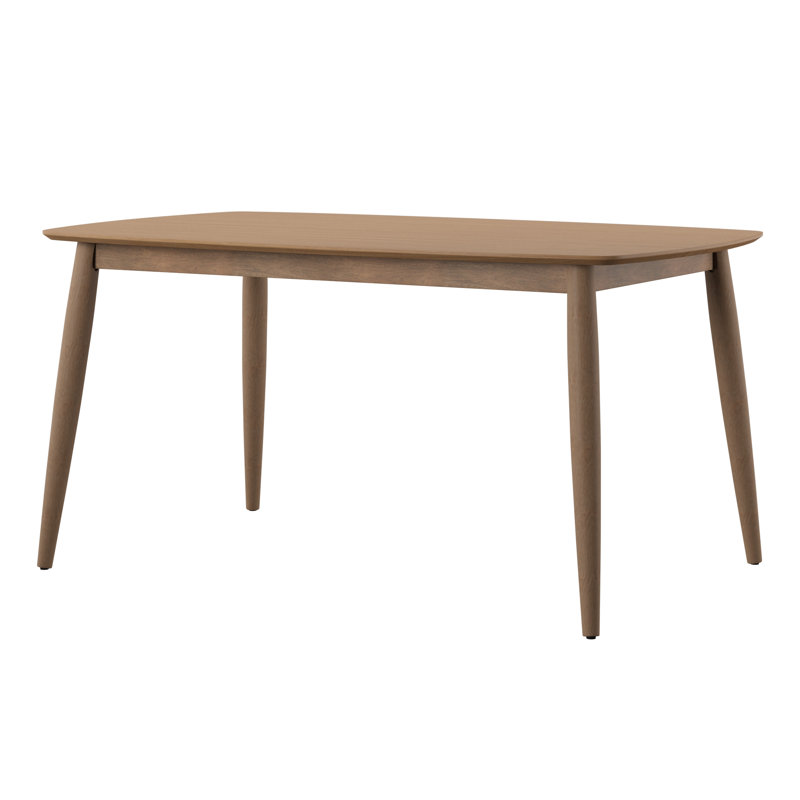 Charell Rectangular with Solid Wood Base Dining Table, Oak