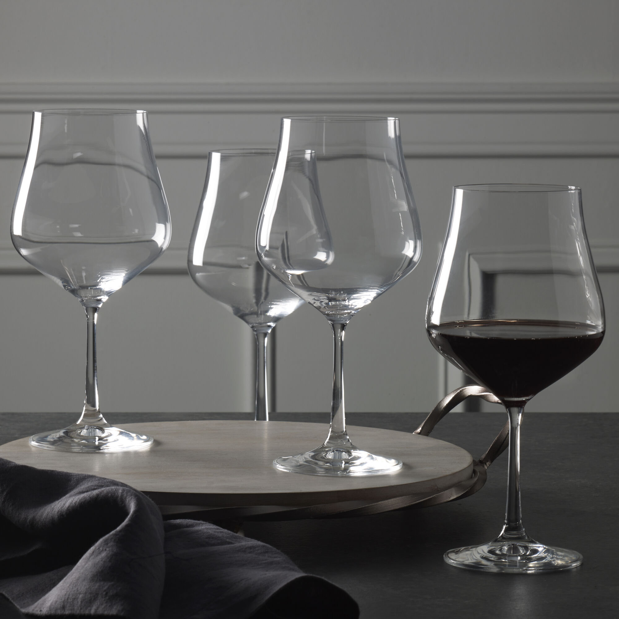 Mikasa Grace Set Of 4 Red Wine Glasses, 22-Ounce, Clear
