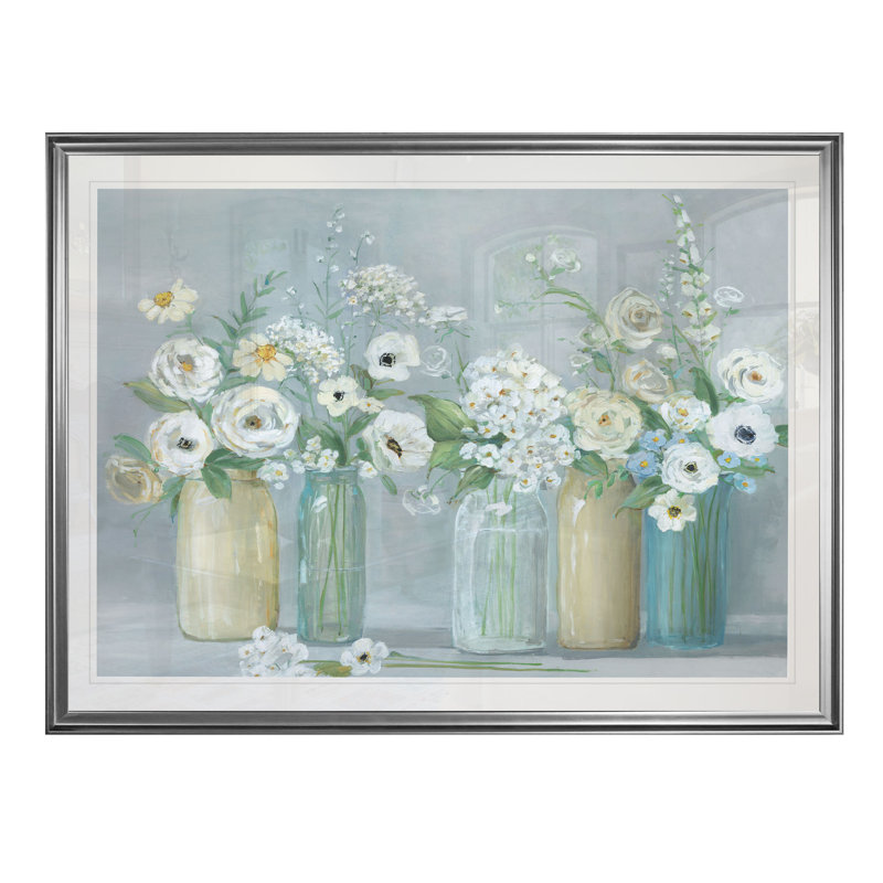«Blooming Meadow Beauties», reproduction, H 22 po x l 30 po x P 1,5 po, Cadre argenté
