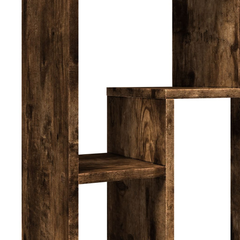 90cm H x 63cm W Geometric Bookcase, Smoked oak