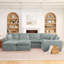 Canapé modulaire en forme de L de 107 po avec deux repose-pieds amovibles en forme de L pour le salon, canapé confortable avec coussins décoratifs-1504865143