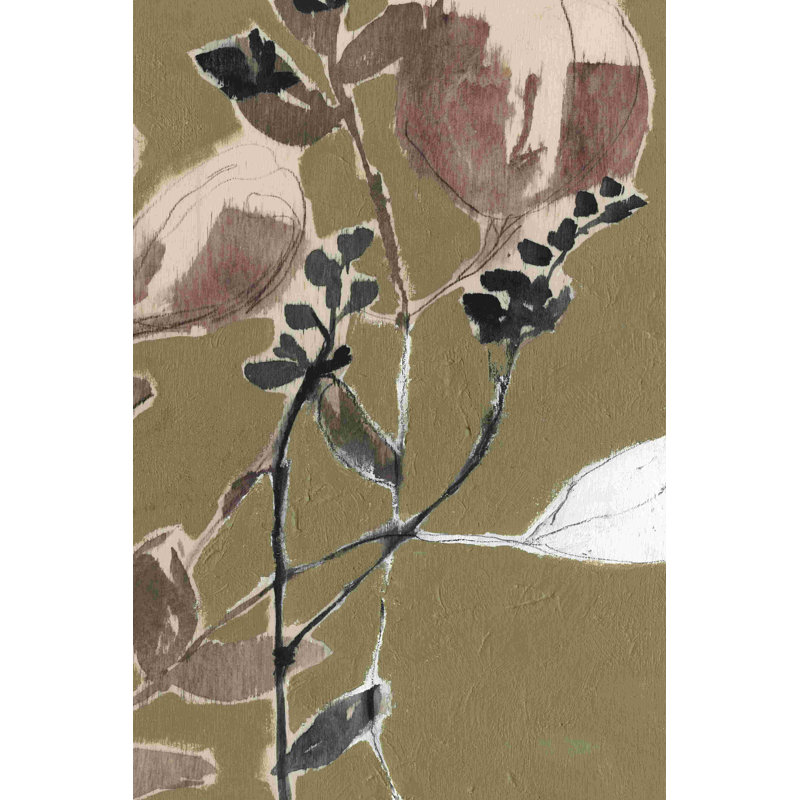 Mauve sur olive II, H 18 po x l 12 po