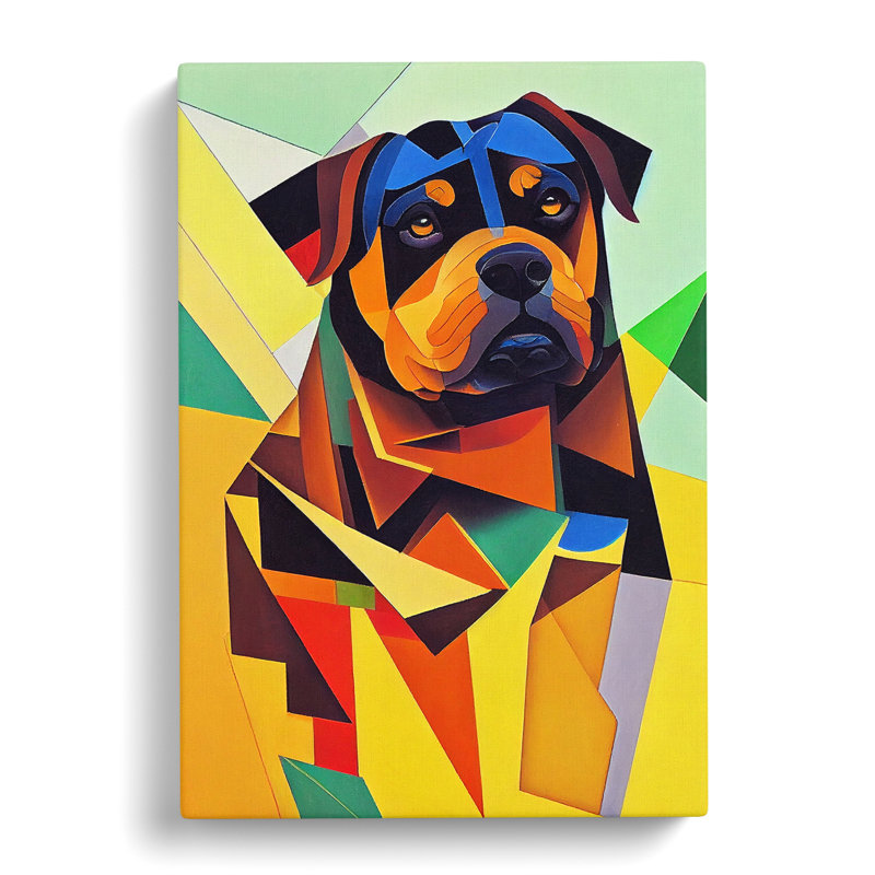 Rottweiler Cubism Vol.2 - Wrapped Canvas Print, 50cm H x 35cm W x 3cm D