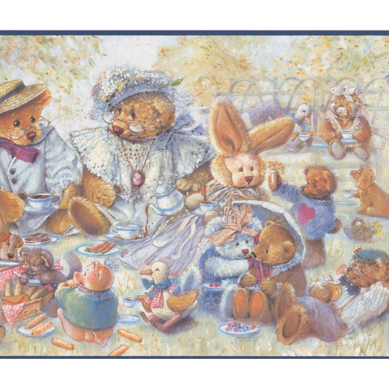 Bordure de papier peint 15 pi x 12 po Aasir Kids Bear Baby