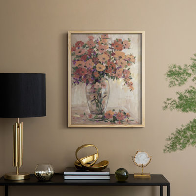 «Flower Décoration II», reproduction encadrée - bois massif