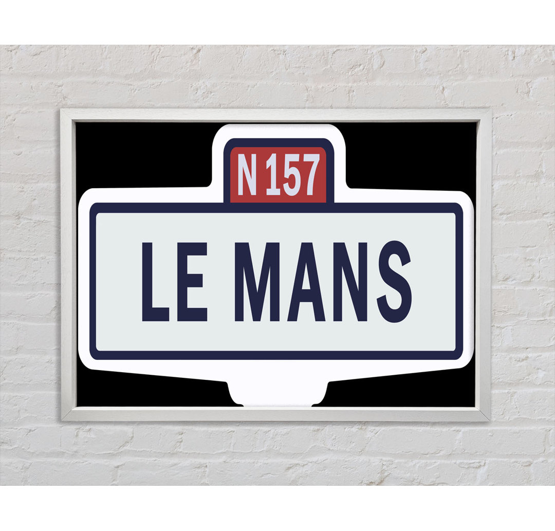 Le Mans Rennen Schild - Einzelner Bilderrahmen Typografie auf Leinwand