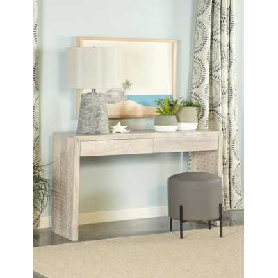 2-drawer Wood Entryway Console Table White Washed