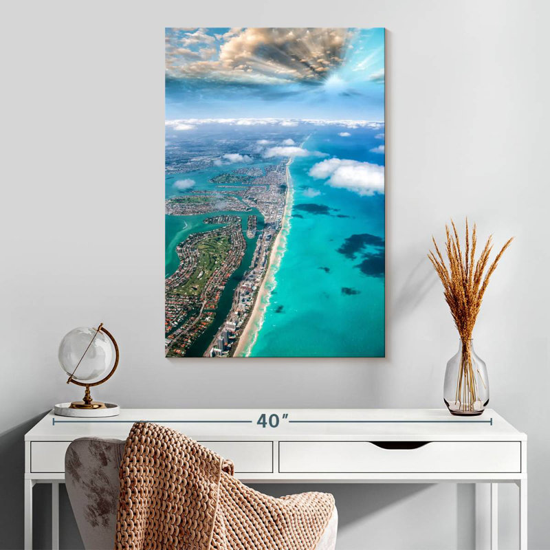 Aime Aerial View Miami Beach, 30" H x 20" W