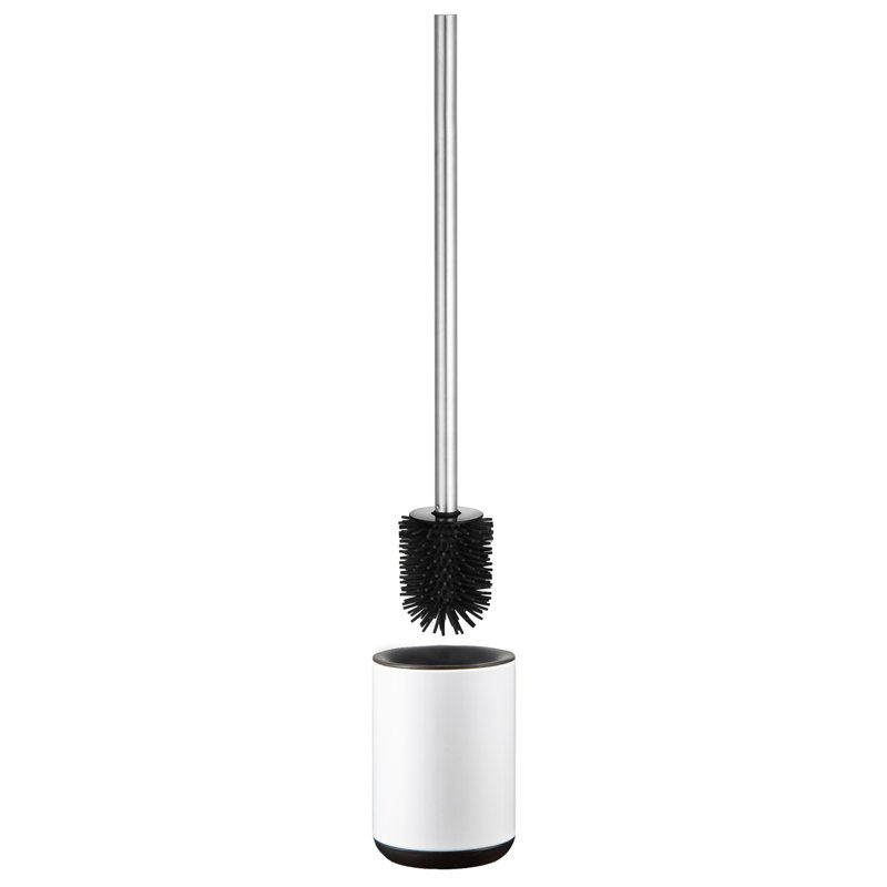 Rondo Free Standing Toilet Brush and Holder, White