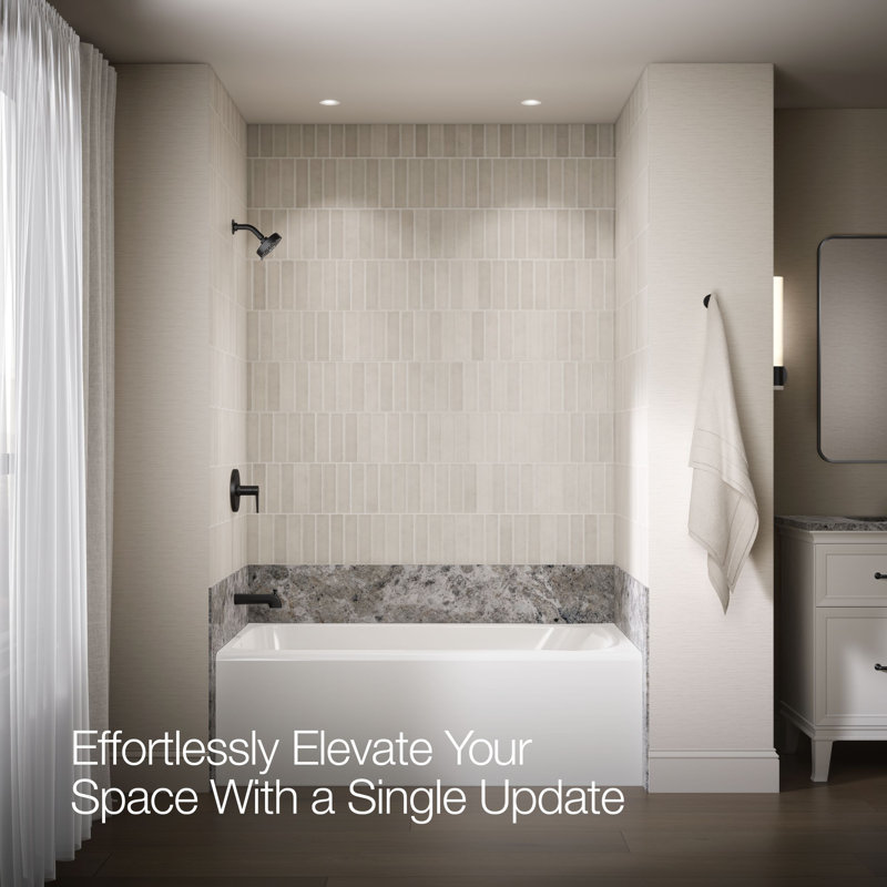 Pitch Tub and Shower Faucet, Matte Black