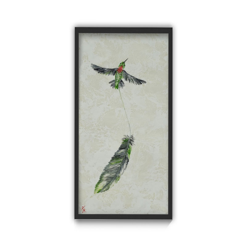 "Vivid Flutter", art mural sur toile, Cadre flottant noir, H 16 po x l 8 po
