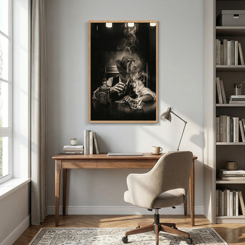 Tableau encadré « Homme qui fume » (1 pièce), 45,7 x 61 cm, 18x24inch