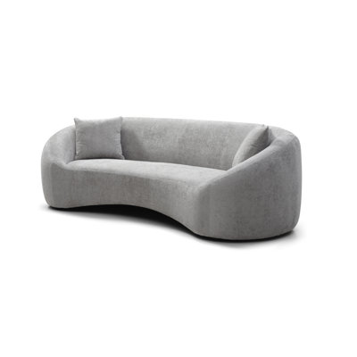 Modern Sofa Minimalist Curved Sofa, 3 Seater, Chenille Velvet Fabric Upholstered Sofa, Tight Curved Back Velvet Cloud Couch