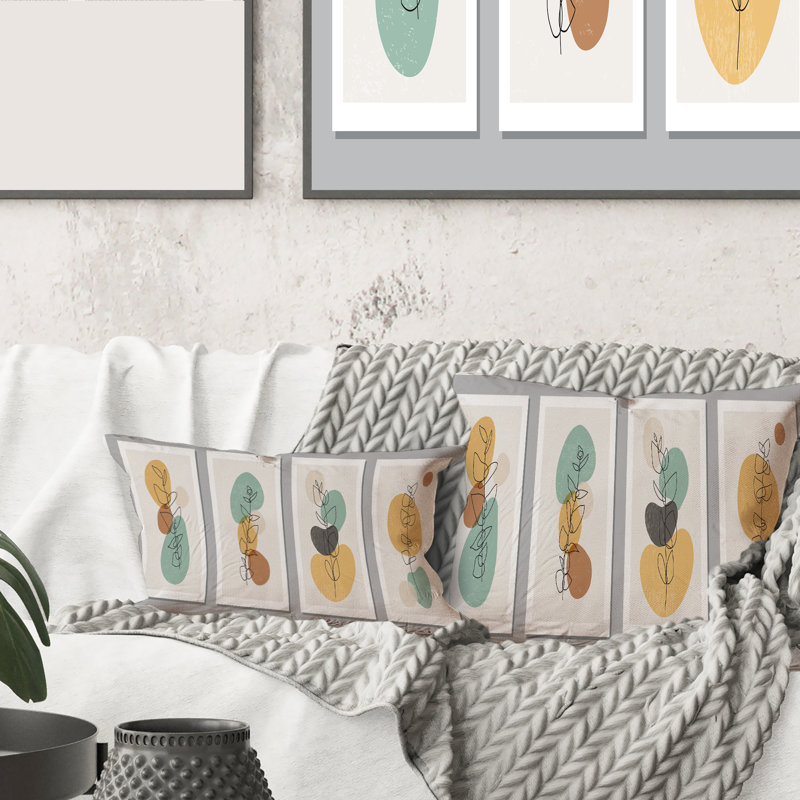 Housse de coussin rectangulaire avec insert Minimalistic Compostion of Shapes III
