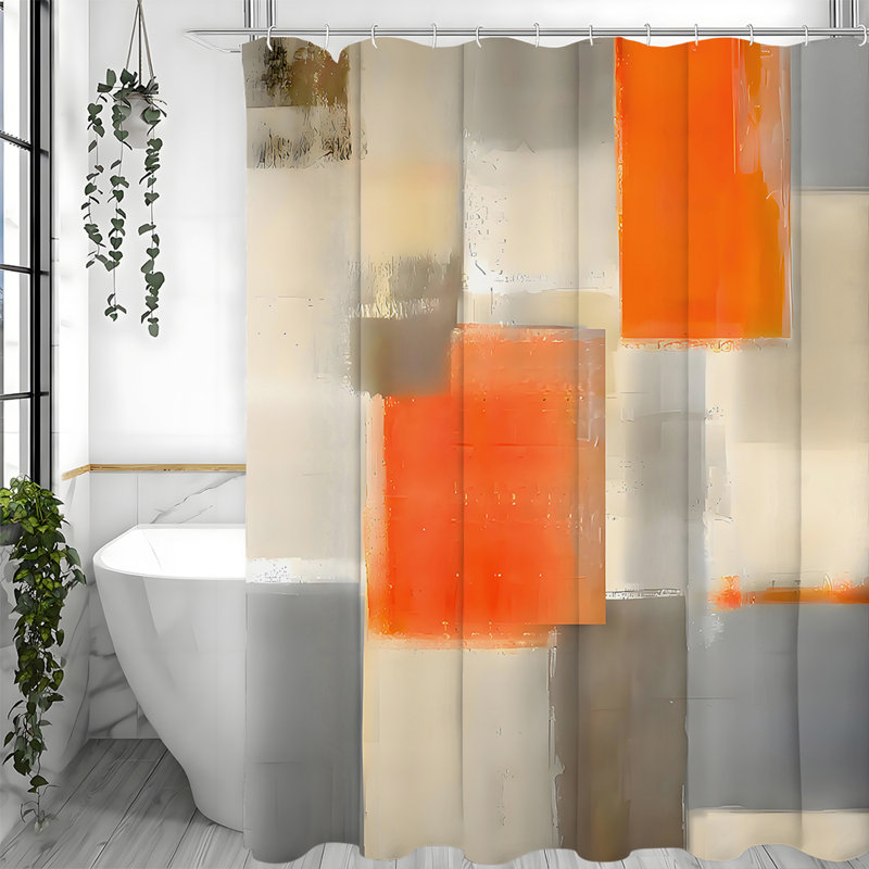 Rideaux de douche abstraits avec crochets inclus