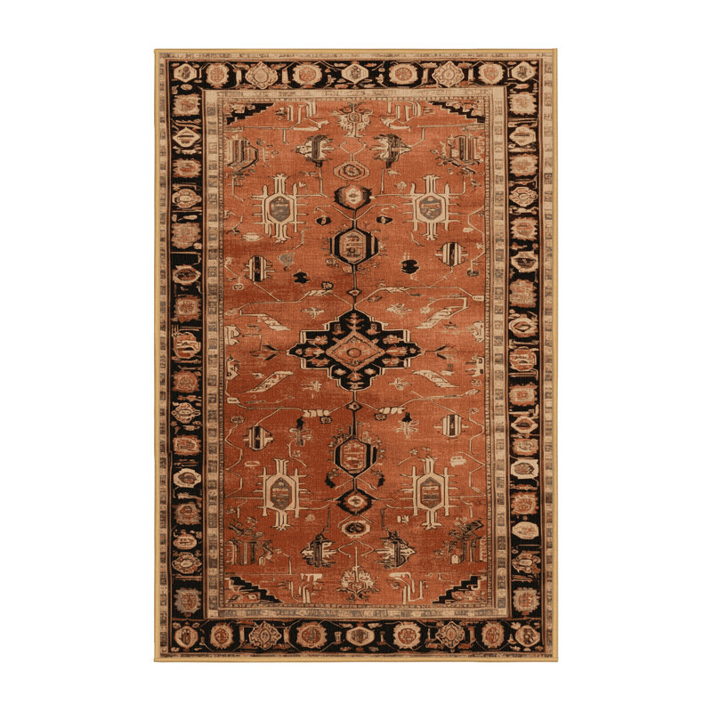 Tapis brun lavable à la machine, Rectangulaire 8 pi x 10 pi