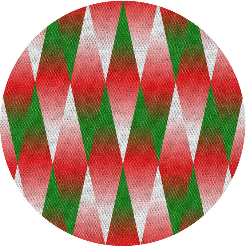 Tapis décoratif géométrique rouge ramer, Rond 6 pi