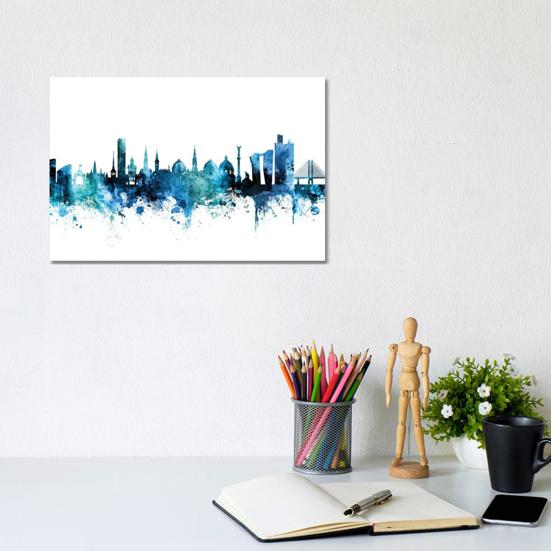 Copenhagen, Denmark Skyline by Michael Tompsett - Wrapped Canvas Gallery-Wrapped Canvas Giclée, 20.32 cm H x 30.48 cm W
