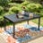 Alyah Rectangular Metal Extendable Outdoor Dining Table