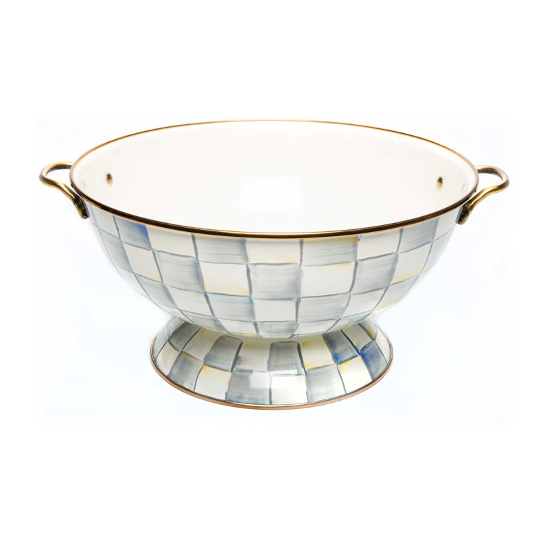 Sterling Check Colander, 6.75" H x 16.5" W x 13" D