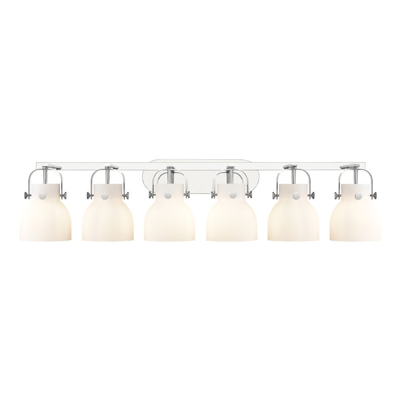 Éclairage pour meuble-lavabo mural 6 po Skycrest, Blanc, Chrome poli, Six lumières