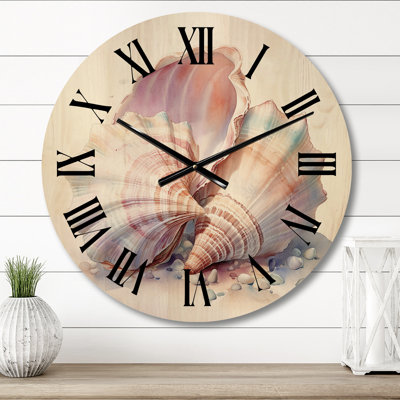 Horloge murale en bois aquarelle