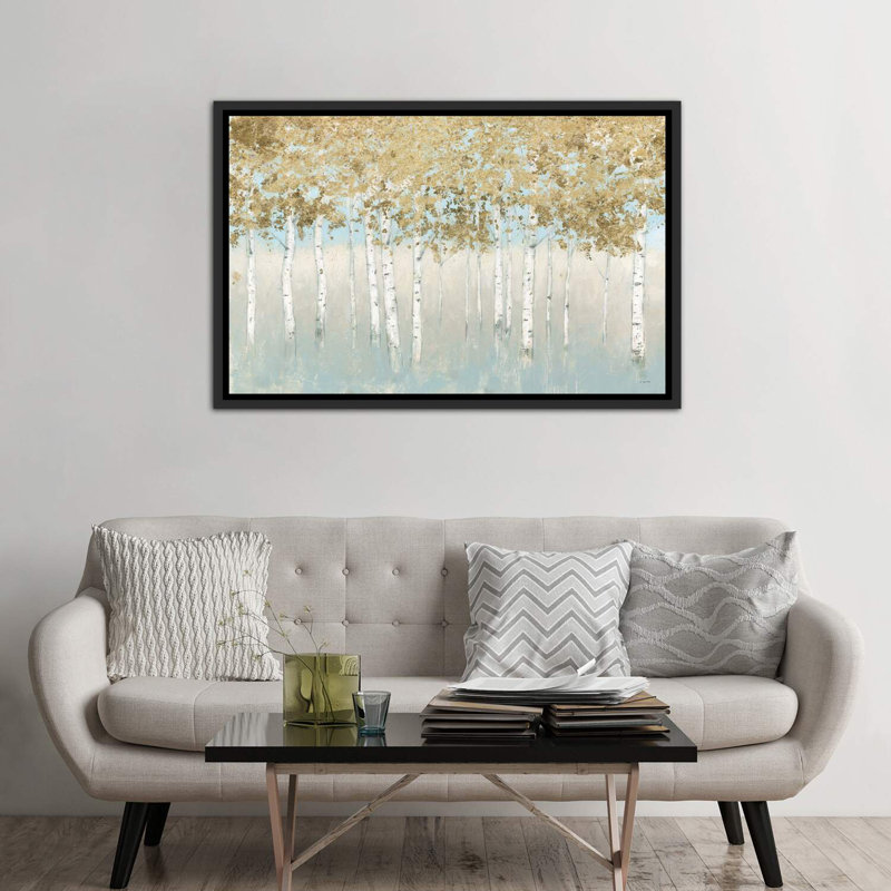 « Chatoyant Forest » par James Wiens, reproduction d’art encadrée, H 40 po x l 60 po x 1,5 po, Toile avec cadre noir patiné