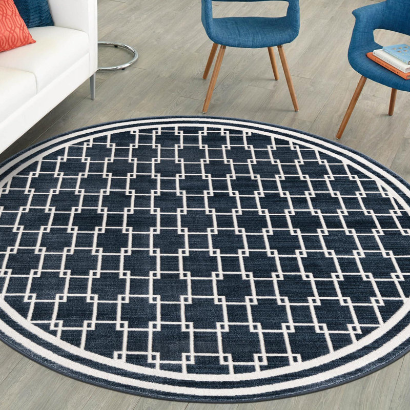 Tapis Uptown bleu marine Jill Zarin, Rond 10 pi