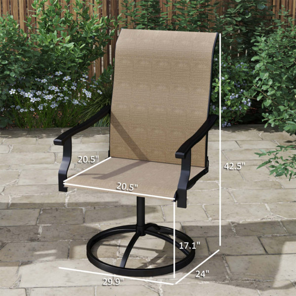 Latitude Run® Swivel Outdoor Chairs Set Of 2 With 360-Degree Rotation ...
