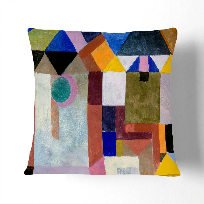 Colorful Architecture Scatter Cushion, 40cm H x 40cm W x 15cm D