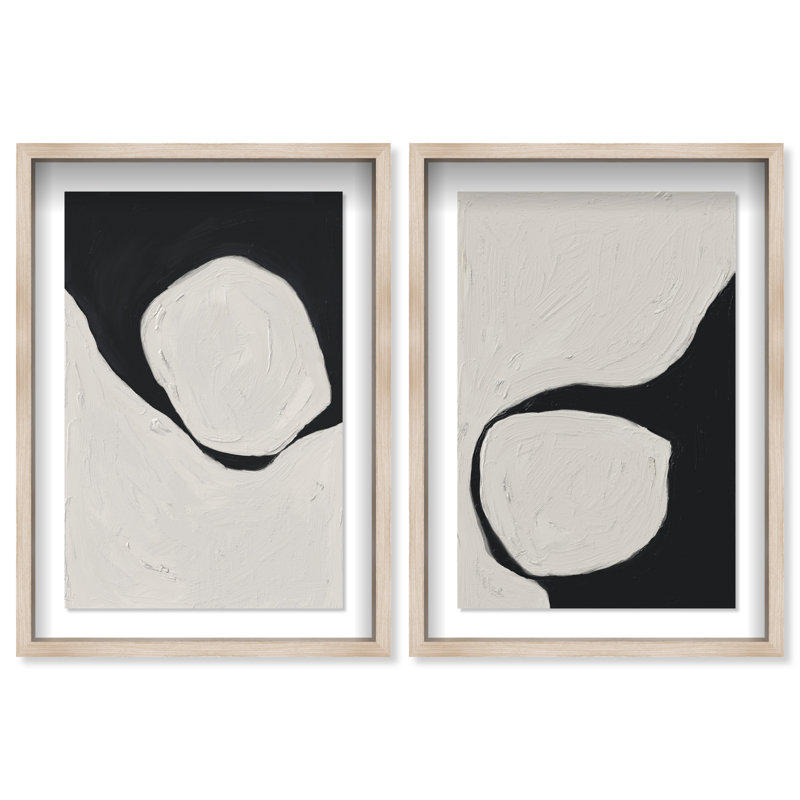 Neutral Balance Set Set by Oliver Gal, Natural Oak Shadowbox, 11.5"H x 16.5"W