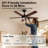 48" Smart Ceiling Fan with Light Kit Included, WiFi/APP/Voice/Remote, Dual-Sided 5-Blade High Airflow Low Noise 6-Speed, Reversible Airflow DC Motor-88342936-88343136