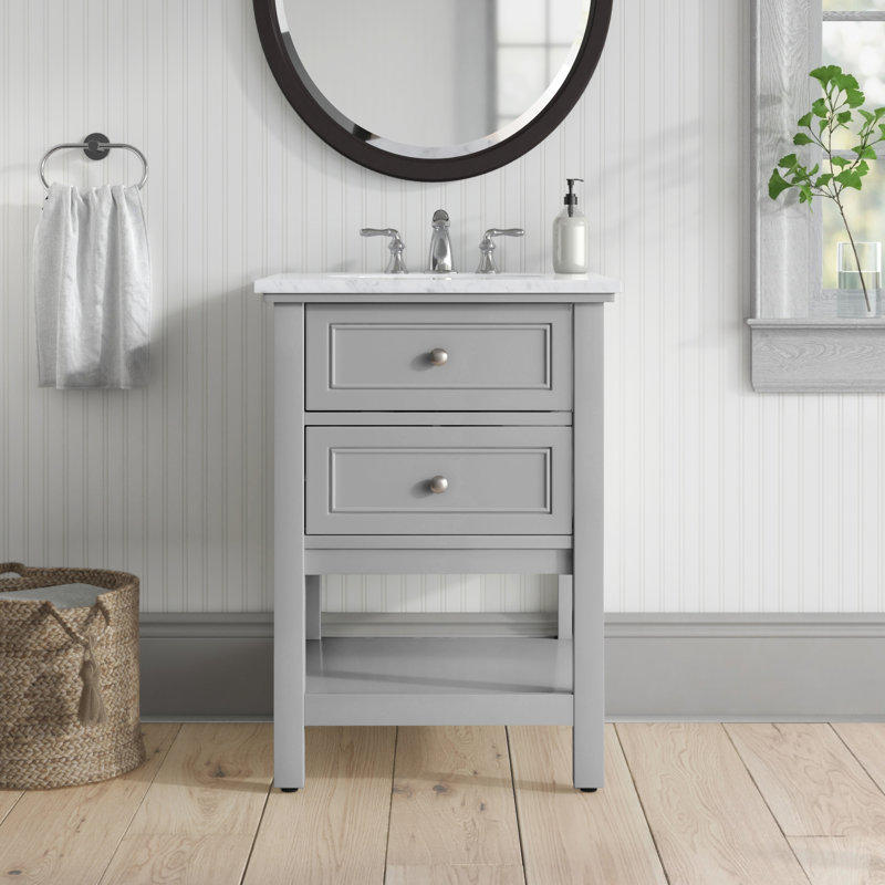 Ensemble de meuble-lavabo simple 24 po Bonsai, gris