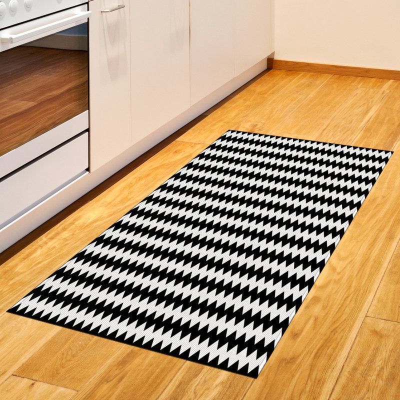 Tapis décoratif à haute densité en fibres de polyester à chevrons, Rectangle 2 pi 7 po x 5 pi