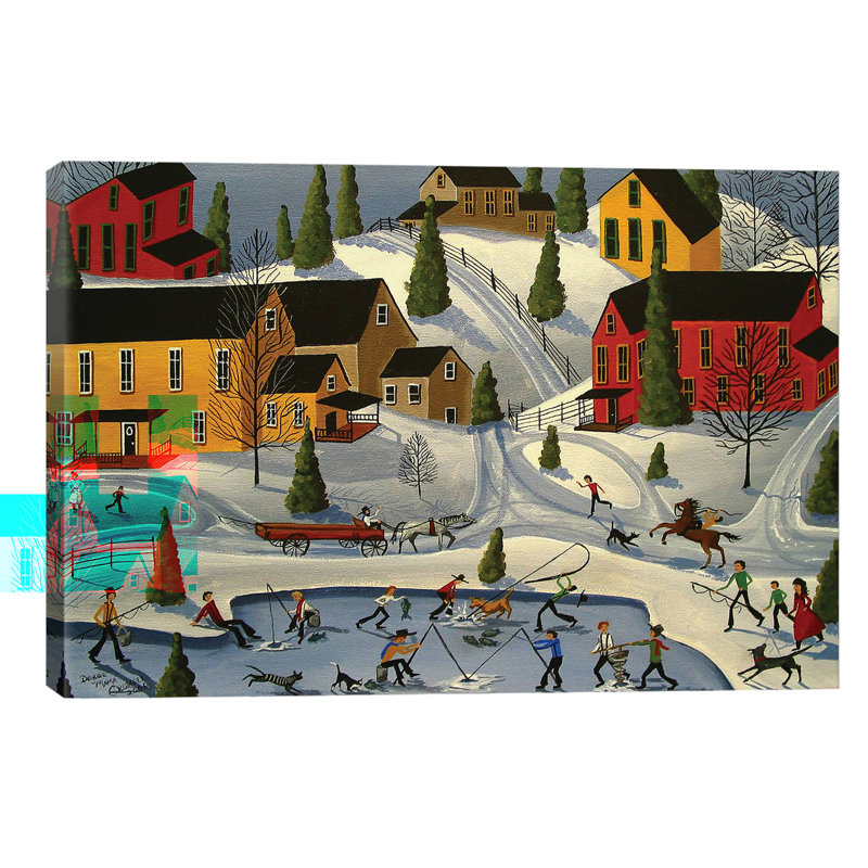 Ice Fishin by Debbie Criswell - Wrapped Canvas Painting, 66.04 cm H x 45.72 cm W x 3.175 cm D