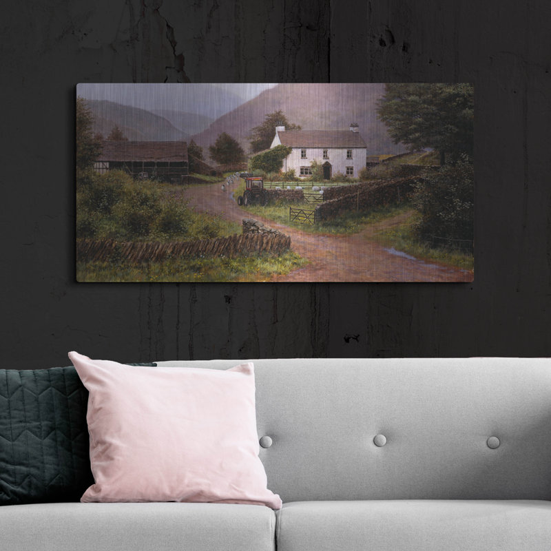 «Yew Tree Farm» par Bill Makinson, Lark Manor, art mural en métal, H 24 po x l 48 po
