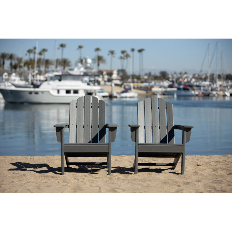 LuXeo Marina HDPE Outdoor Adirondack Chair, Grey