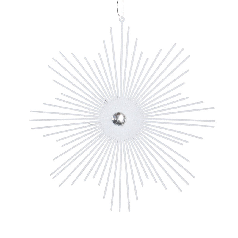Ornement en forme de flocon de neige scintillant de 6,5 po, Blanc