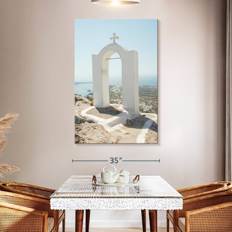 Aime White Santorini Cross, 51" H x 34" W