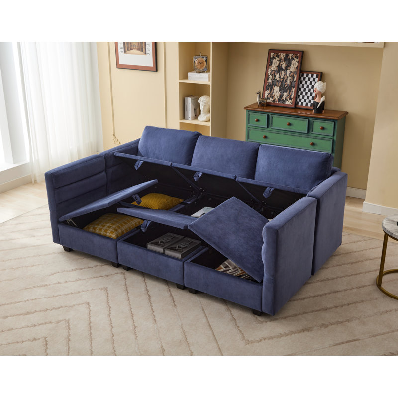 Sectional Sofa Couch Bed With Storage