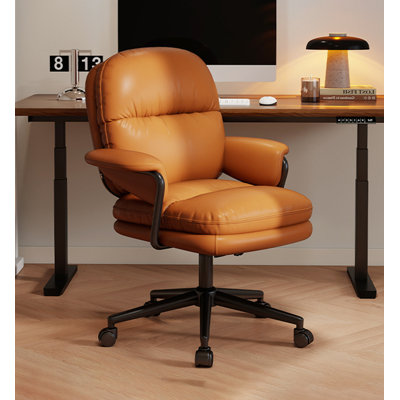 Fauteuil pivotant en similicuir imperméable et résistant aux taches pour le bureau à domicile