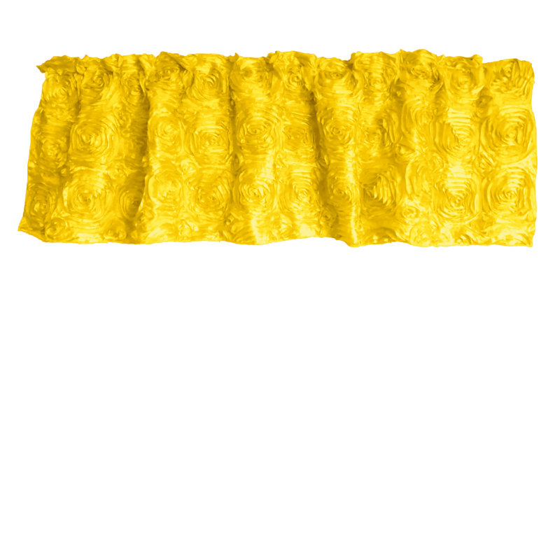 Floral Tailored Window Valance, 54" W x 32" L, Bright Yellow