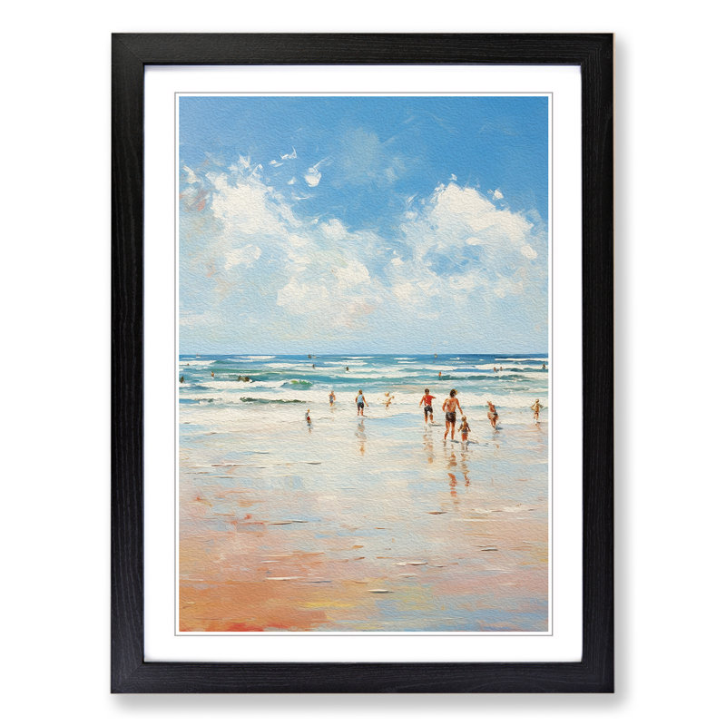 Beach Impressionism No.4 - Framed Print, Black Framed, 46cm H x 34cm W