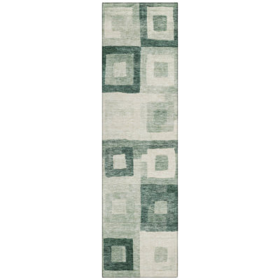 Cora Green Washable Indoor-Outdoor Rug - 