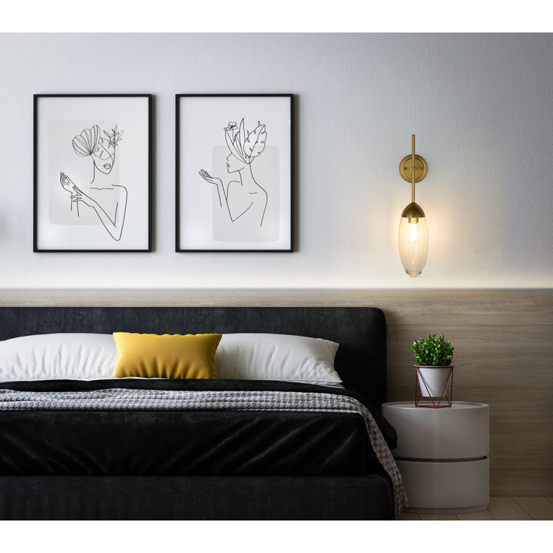 Applique murale en fer 1 lumière Blakeley, Laiton frotté