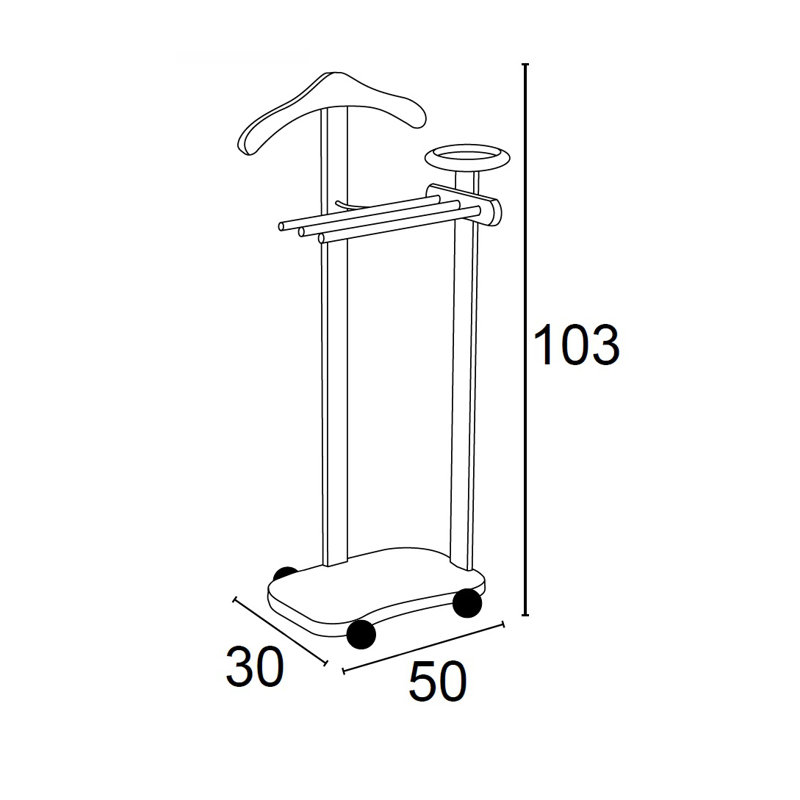 Colombes Solid Wood Freestanding Valet Stand, White