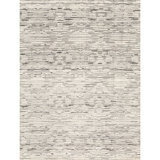 Wool Geometric Area Rug in Gray
