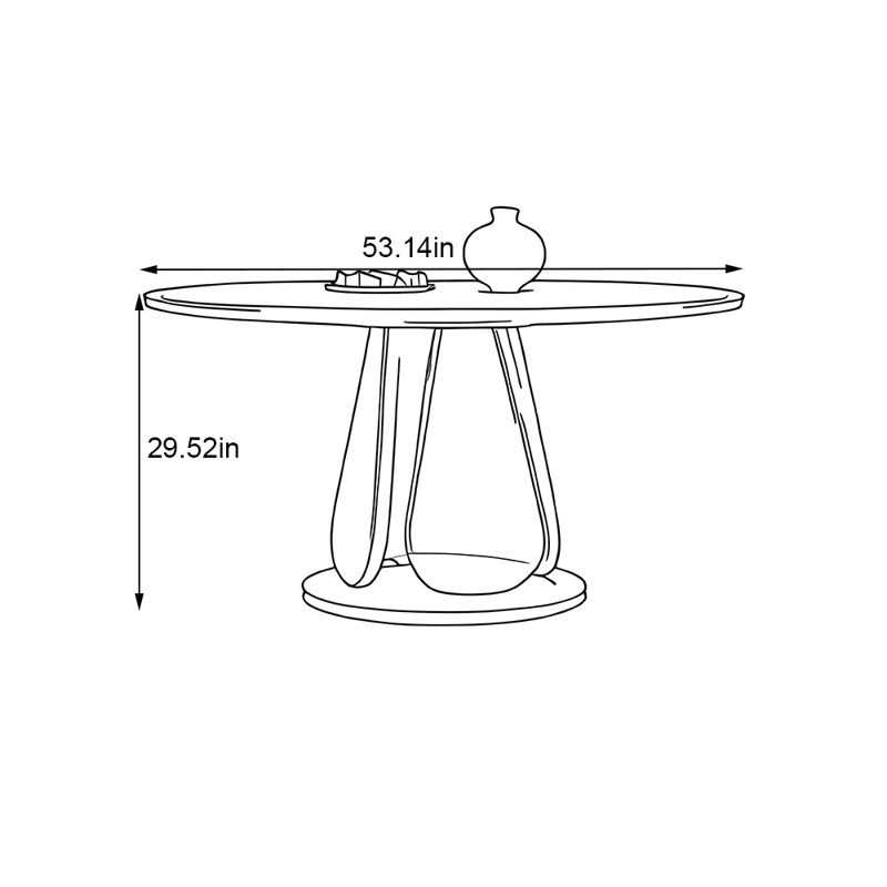 Table ronde noire en bois massif, H 29,52 po x L 53,14 po x l 53,14 po