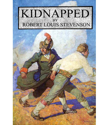 « kidnapped » par robert louis stevenson affiche rétro